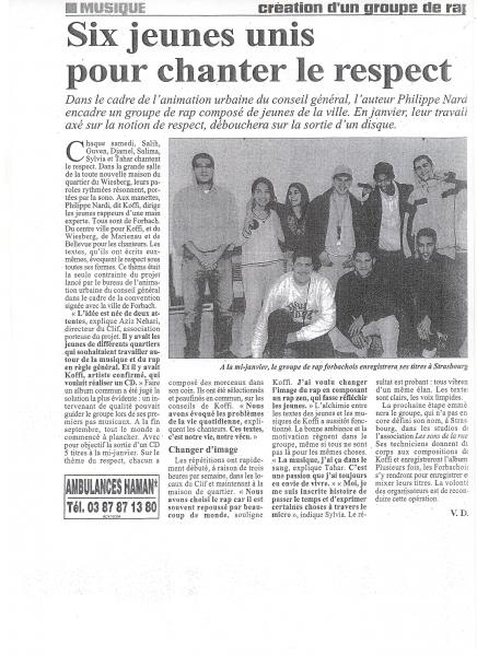 mon article avc mon groupe de chant 